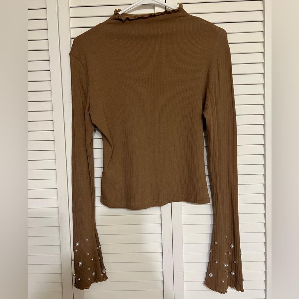 SHEIN Long sleeve shirt Size L Tan